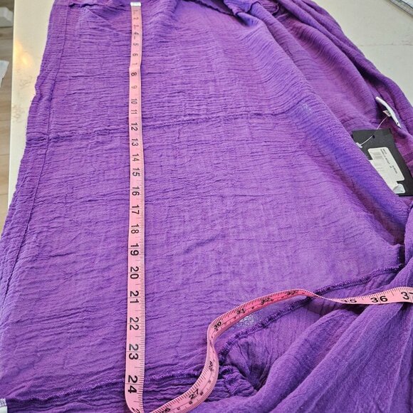 NEW Bryn Walker Isabella Aurora Gauze Top Jacket 3X Purple Cotton Tie Front Boho - Picture 13 of 15